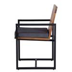 Chaises de jardin LeRoy (lot de 2) Acacia massif / Acier - Marron / Noir