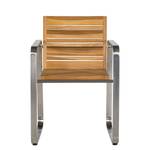 Gartenstuhl Teakline DeLuxe (2er-Set) Stahl / Teak massiv - Teak / Silber