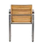 Gartenstuhl Teakline DeLuxe (2er-Set) Stahl / Teak massiv - Teak / Silber