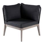 Fauteuil d’angle FIFO Tissu / Acacia massif - Anthracite / Gris