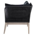 Fauteuil d’angle FIFO Tissu / Acacia massif - Anthracite / Gris