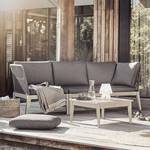 Fauteuil lounge FIFO Tissu / Acacia massif - Anthracite / Gris