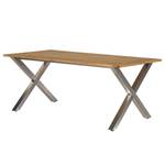 Tuintafel Teakline DeLuxe II staal/massief teakhout - bruin/zilverkleurig