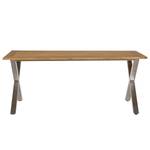 Tuintafel Teakline DeLuxe II staal/massief teakhout - bruin/zilverkleurig