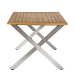 Gartentisch Teakline DeLuxe II Stahl / Teak massiv - Silber / Braun