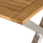 Gartentisch Teakline DeLuxe II Stahl / Teak massiv - Silber / Braun