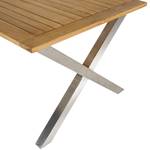 Gartentisch Teakline DeLuxe II Stahl / Teak massiv - Silber / Braun