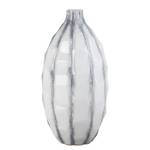 Vase Ocean I Céramique - Blanc / Bleu - Hauteur : 33 cm