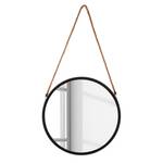Wandspiegel Hannah Metall / Spiegelglas - schwarz - Durchmesser: 30 cm