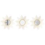 Miroirs Polly (lot de 3) Polypropylène / Miroir en verre - Doré