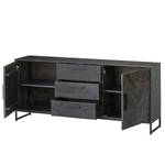 Dressoir LOGA massief acaciahout/ijzer - Acaciahouten Grijs