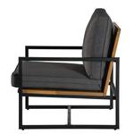 Loungefauteuil LeRoy I polyester/massief acaciahout - grijs/acaciahout