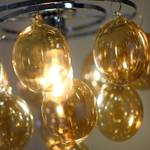 Plafondlamp Drip transparant glas/ijzer - 1 lichtbron - Champagnekleurig