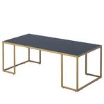 Salontafel Broomall II glas/metaal - zwart/goudkleurig