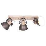 Wandlamp Gearwood I ijzer/deels massief eikenhout - 3 lichtbronnen