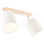 Plafondlamp Galance I textielmix/deels massief berkenhout - Aantal lichtbronnen: 2