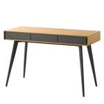 Bureau Danica Placage en bois véritable - Gris foncé mat / Frêne