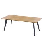 Table basse Danica Placage en bois véritable - Gris foncé mat / Frêne