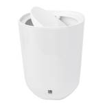 Poubelle salle de bains Step Verre / Acier inoxydable - Blanc