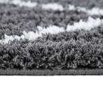 Hoogpolig vloerkleed Pula I polyester - Antracietkleurig/wit - 160 x 230 cm