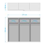 Schwebetürenschrank Boston-Extra Weiß - Breite: 271 cm