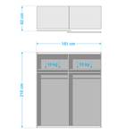 Schwebetürenschrank Boston-Extra Weiß - Breite: 181 cm