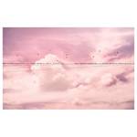 Fotobehang Cloud Wire vlies - roze/groen - Breedte: 400 cm