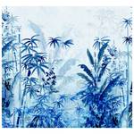 Papier peint intissé Blue Jungle Intissé - Bleu / Blanc