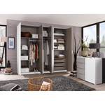 Armoire Bellezza Blanc alpin / Gris - Largeur : 226 cm