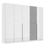 Draaideurkast Bellezza Grafietkleurig/wit glas - Breedte: 226 cm