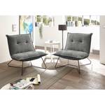 Fauteuil Tutu Microfibre - Microfibre Ranu: Gris foncé - Sans repose-pieds - Sans accoudoirs