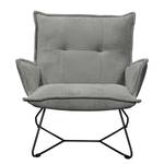 Fauteuil Tutu Microfibre - Microfibre Ranu: Gris foncé - Sans repose-pieds - Avec accoudoirs