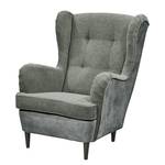 Fauteuil Marson geweven stof/microvezel - Microvezel Salvo: Grijs - Zonder hocker