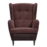 Fauteuil Marson geweven stof/microvezel - Microvezel Salvo: Aubergine - Zonder hocker