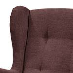 Fauteuil Marson geweven stof/microvezel - Microvezel Salvo: Aubergine - Zonder hocker