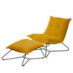 Fauteuil Tutu Microfibre - Microfibre Ranu: Jaune moutarde - Avec repose-pieds - Sans accoudoirs