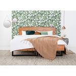 Houten bed met boomrand KAPRA massief acaciahout/ijzer - bruin acaciahout/zwart - 180 x 200cm