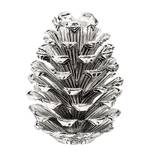 Kaarsenhouder Zapfen aluminium - zilverkleurig - Hoogte: 9 cm