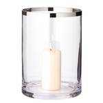 Windlicht Molly Kristallglas mit Platinrand - Silber - Höhe: 25 cm