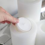 Teelichthalter Cornelius Kunststoff - Weiß - Höhe: 12 cm - Durchmesser: 10 cm