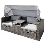 Sonneninsel Villaz (3-teilig) Polyrattan / Webstoff - Grau / Beige