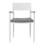 Chaises de jardin Armoy (lot de 2) Aluminium / Eucalyptus massif - Blanc / Gris