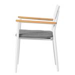 Chaises de jardin Armoy (lot de 2) Aluminium / Eucalyptus massif - Blanc / Gris