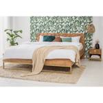 Massief houten bed BOGA massief acaciahout/ijzer - acaciahout/goudkleurig