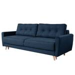 3-Sitzer Sofa SOLA Webstoff Luba: Jeansblau - Mit Schlaffunktion