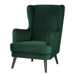 Oorfauteuil Limeri fluweel - Velours Criada: Donkergroen - Met hocker