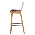 Chaises de bar Tunley (lot de 2) Imitation cuir / Frêne massif - Beige