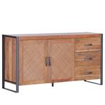 Sideboard Leyma Rattan / Akazie massiv - Akazie / Anthrazit