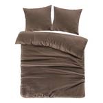 Parure de lit Valerina Satin de coton - Marron - 220 x 240 cm + 2 coussins 65 x 65 cm