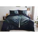 Parure de lit Tropical Coton - Noir / Vert - 200 x 240 cm + 2 oreillers 70 x 60 cm